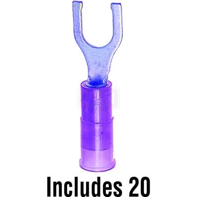 Spade Terminal Fork #10 Stud Red Insulated Crimp Connector 22-18 AWG