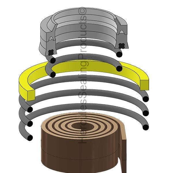 Hydraulic Seal Kit for Sheffer MH Series 2" Rod 5" Bore Fluorocarbon