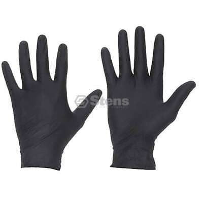 Large Nitrile Gloves 100 Count - Powder Free, Textured, Black, Disposable