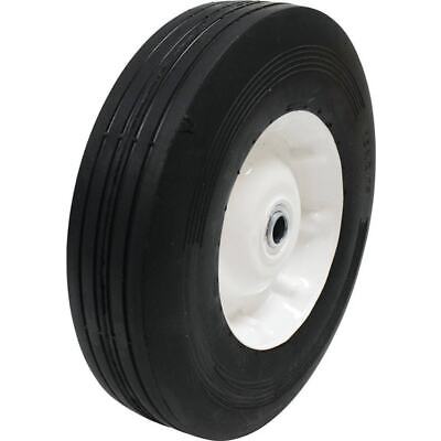 10" x 2.75" Ball Bearing Wheel, Steel, 5/8" Bore, Rib Tread, 1 7/8" Hub