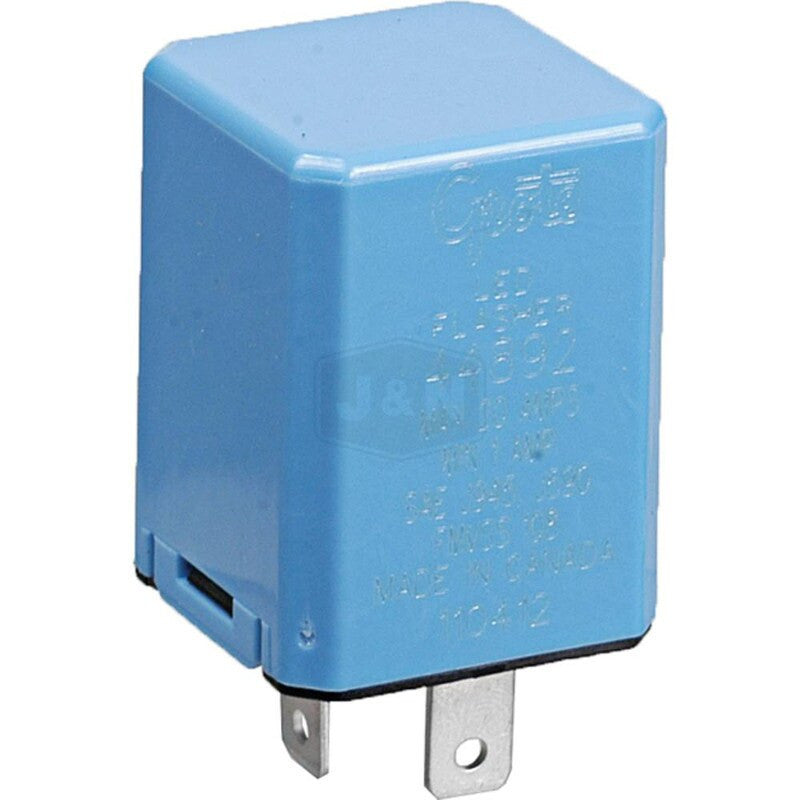 12VDC Flasher Relay - 10-Lamp Max Load, Install Kit Included, Heavy-Duty