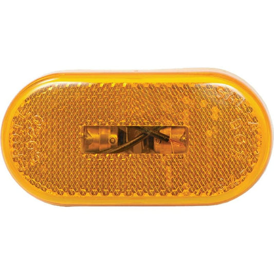 Amber Clearance Marker Light, Oval 4"x2", Incandescent, 12V, 2 Bulbs