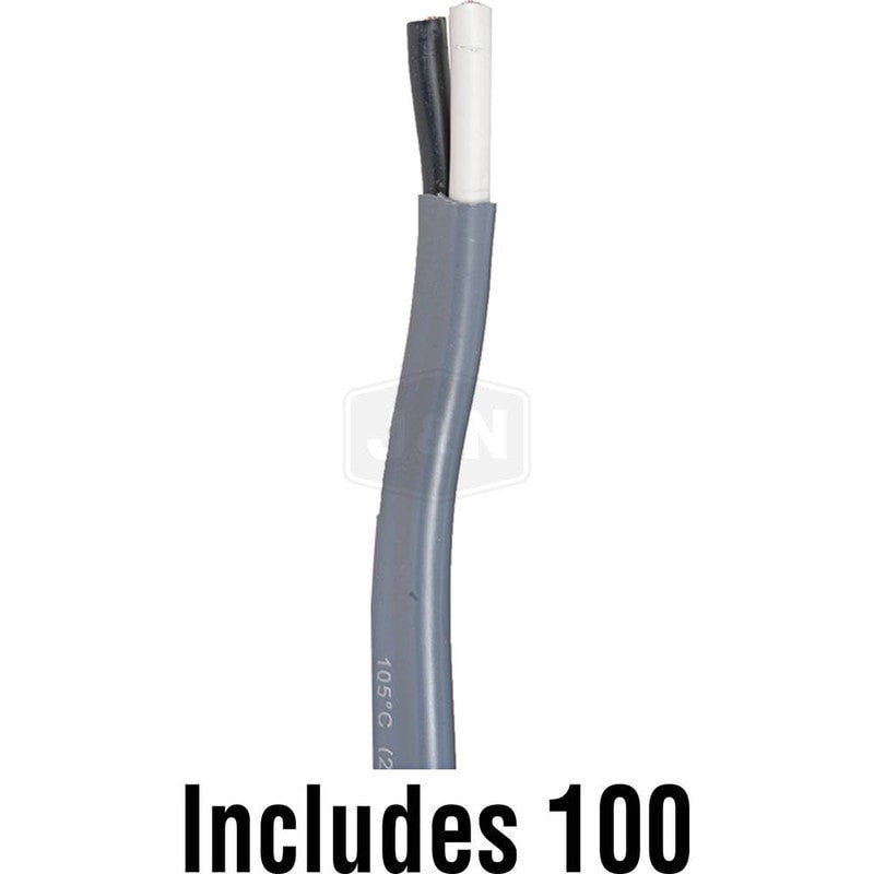 8GA Jacketed Duplex Wire 100' Black/White PVC Insulation 2 Wires