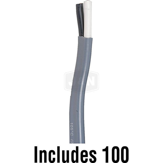 8GA Jacketed Duplex Wire 100' Black/White PVC Insulation 2 Wires