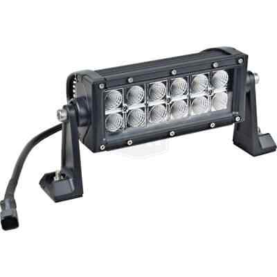 12" LED Light Bar - 12 LEDs, 1600 Lumens, Flood Beam, IP67, Black Housing
