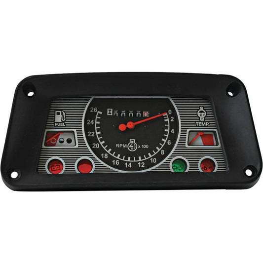 Multi-Gauge Panel for Ford Tractors, Black Bezel & Face, CW Tachometer