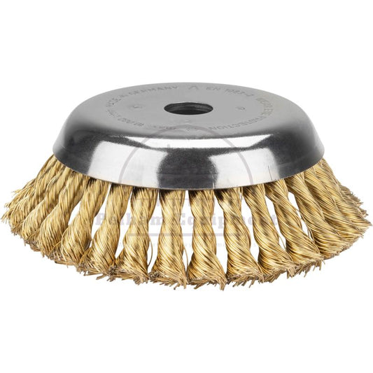 180mm Brass-Plated Conical Brush for Brushcutters 25.4mm Hole