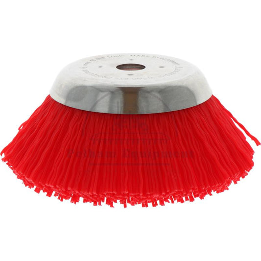 180mm Conical Brush for Brushcutters, 20mm Hole, Plastic Bristles