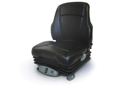 Black Vinyl Air Suspension Seat Assembly, Low Profile, Mid High Back, Recline