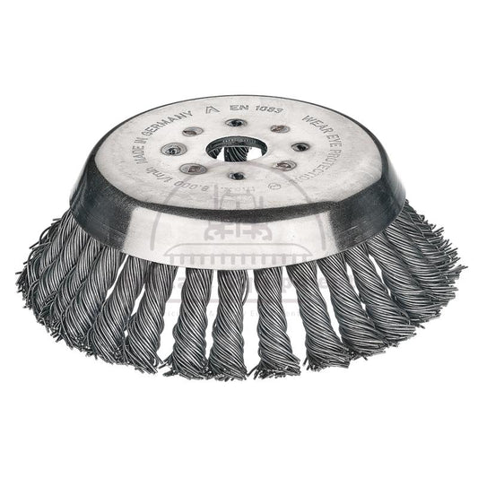 180mm Steel Conical Brush for Brushcutters, 25.4mm Hole, Weed Control