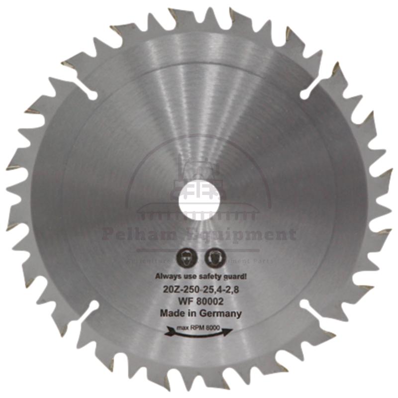 250mm Hard Metal Saw Blade 25mm Hole 20 Teeth Low Kickback