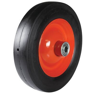 Ball Bearing Wheel 8x1.75" Steel Smooth Tread Grease Zerk Orange Hub