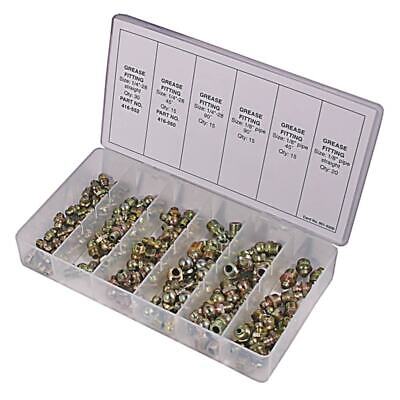 110 Piece Grease Fitting Kit - 1/4" & 1/8" Pipe Fittings, Various Angles