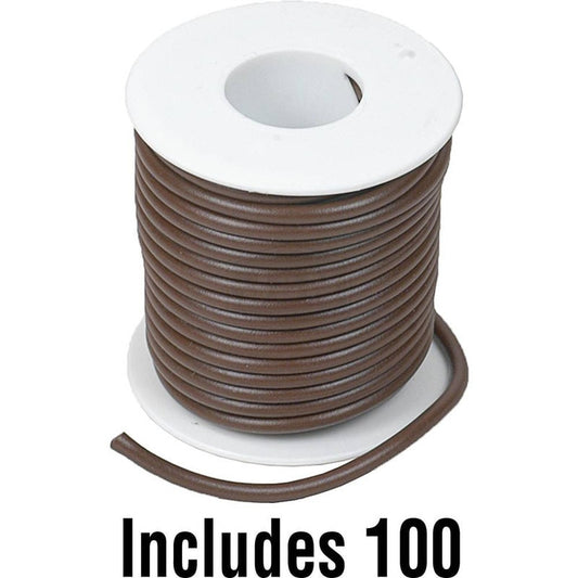 16GA Primary Wire 100ft Brown SXL Insulation SAE J1128 0-60VDC 1 Wire