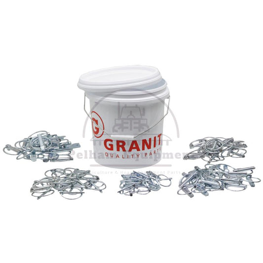 20 Galvanised Linch Pins Set in Bucket - Sizes 4.5 to 11mm