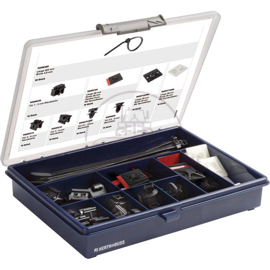 110-Piece Cable Tie & Mounting Base Assortment - Various Sizes