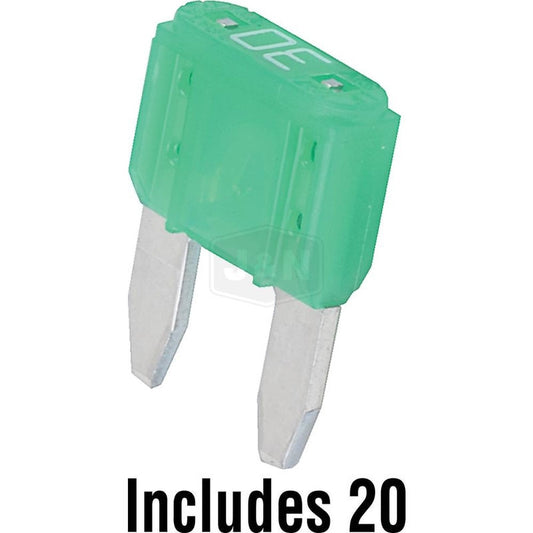 Bladed Fuse 30A 6-36V ATM Series Green Plastic Body - Boxed