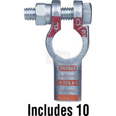 Battery Post Terminal 2/0 Straight Positive Crimp - Bulk Pack of 10