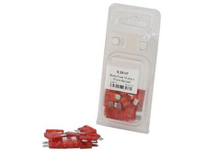 10A Blade Fuses - 10 Pack Red Snap Pack for Automotive Use