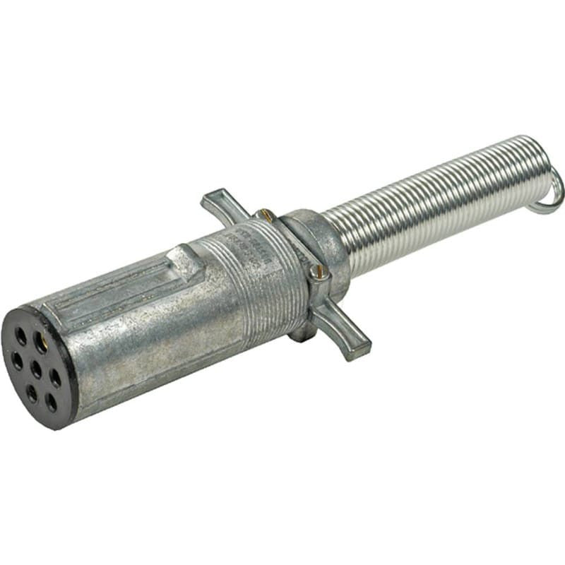 7-Way Electrical Plug Body, Die Cast Metal, 7 Wires, Replaceable Interior