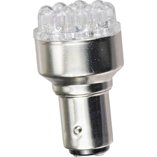 12V LED S8 Bulb, DC Bayonet, 12-LED Cluster, White Light, 10000 Hour Life