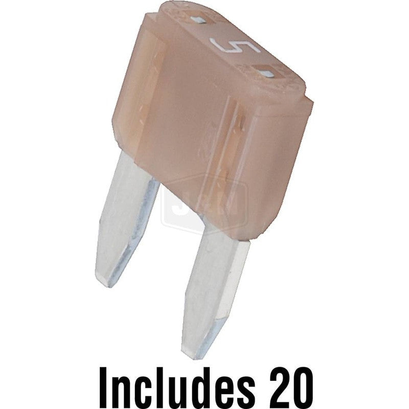 Bladed Fuse 5A 6-36V ATM Series Tan Plastic Body (5 Pack) Boxed