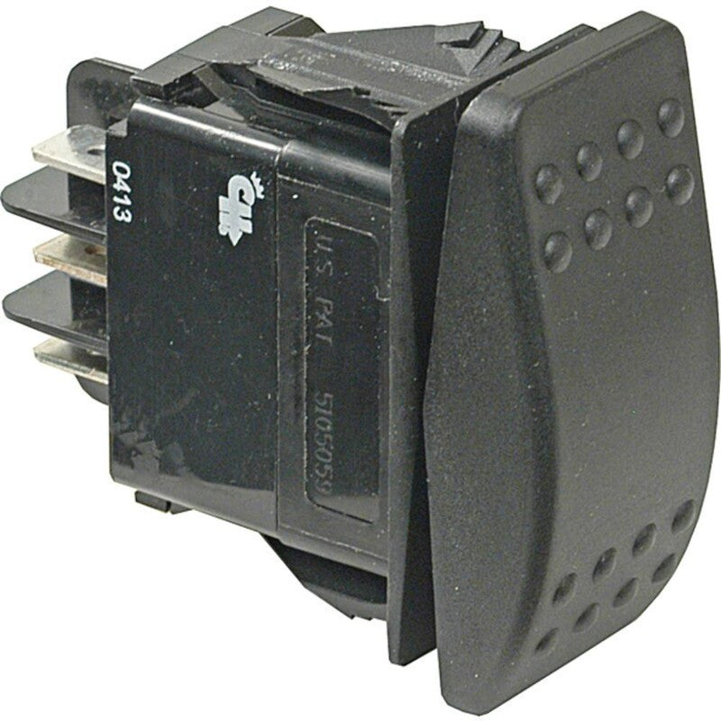 Rocker Switch SPDT 12-36V Weather Sealed Black Neoprene Marine Panel Mount