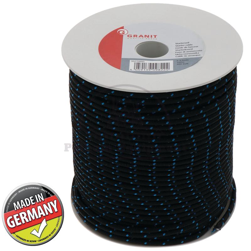 Starter Cable 4mm x 100m Black for Lawn Mowers Chainsaws Brush Cutters