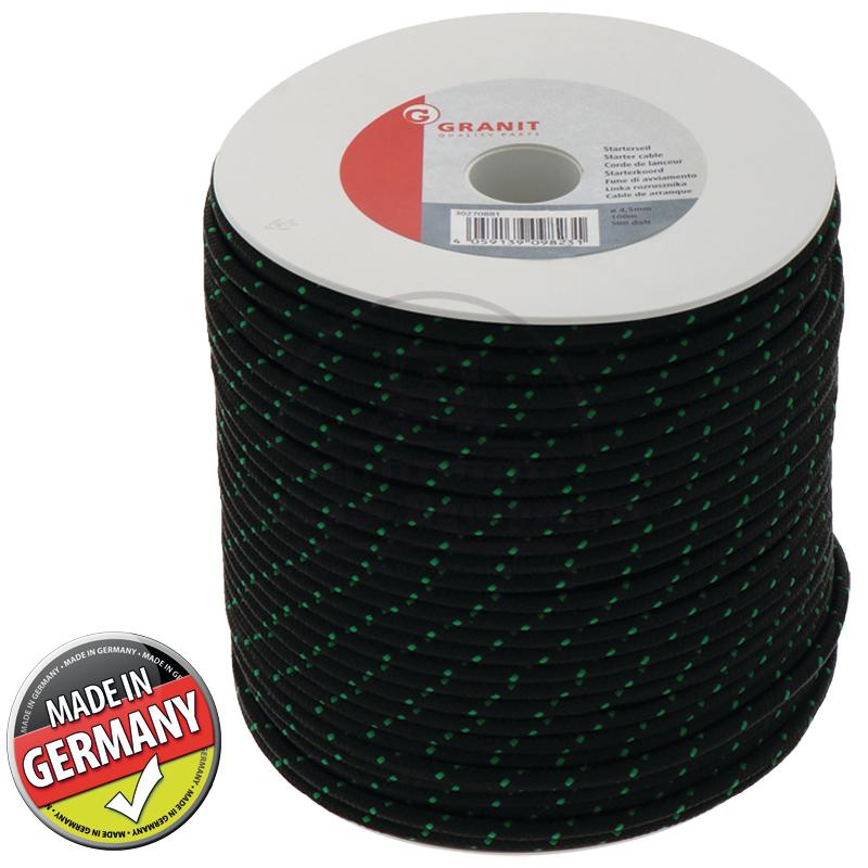Starter Cable 4mm x 100m Black for Lawn Mowers Chainsaws Durable