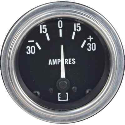 Ammeter Gauge 30-0-30 Deluxe 2 1/16" Chrome Bezel Lighted Black Face