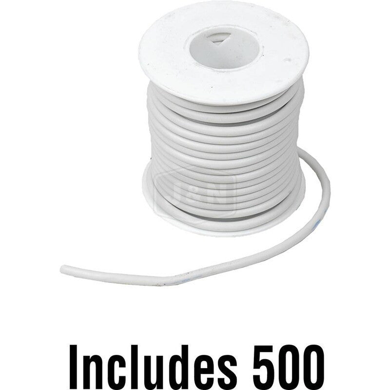 14Ga GXL Primary Wire 500' White XLPE Insulation SAE J1128 0-60 VDC