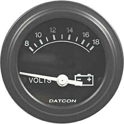 12V Voltmeter Gauge 8-18V DC Heavy Duty Industrial 2 1/16" Black Bezel