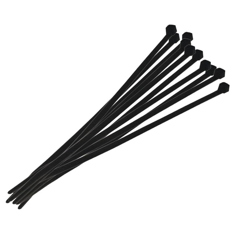 Black Plastic Zip Ties 7 3/4" Standard - Pack of 10 - Durable Fasteners