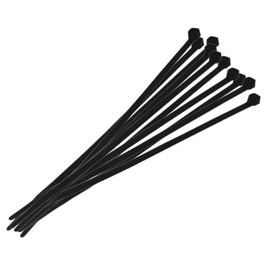 Black Plastic Zip Ties 7 3/4" Standard - Pack of 10 - Durable Fasteners