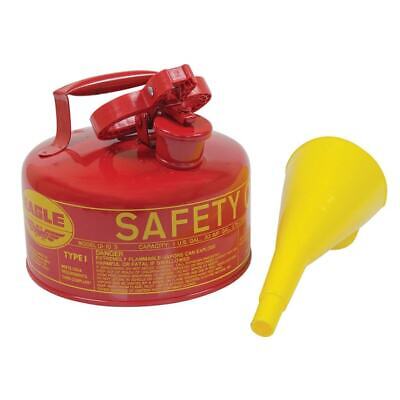 1 Gallon Metal Safety Fuel Can with Funnel - OSHA Approved, Galvanized Steel