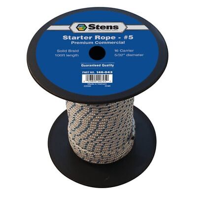 100' Solid Braid Starter Rope 5/32" - Durable, Ideal for Any Application