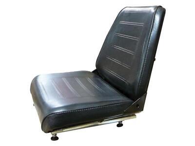 Black Sliding Base Seat for Forklifts & Skidsteers + Armrests & Seat Belts