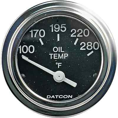 Oil Temperature Gauge 2 1/16" Lighted Chrome Bezel 100-280ï¿½F Heavy Duty
