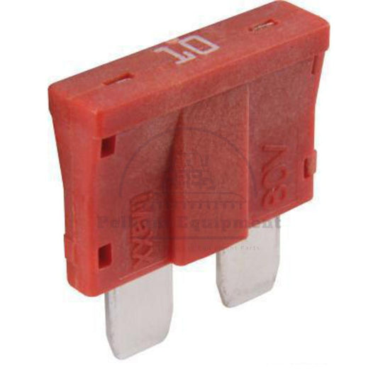 10x 10A Red Blade Fuses 80V Max Standard Pack of 10