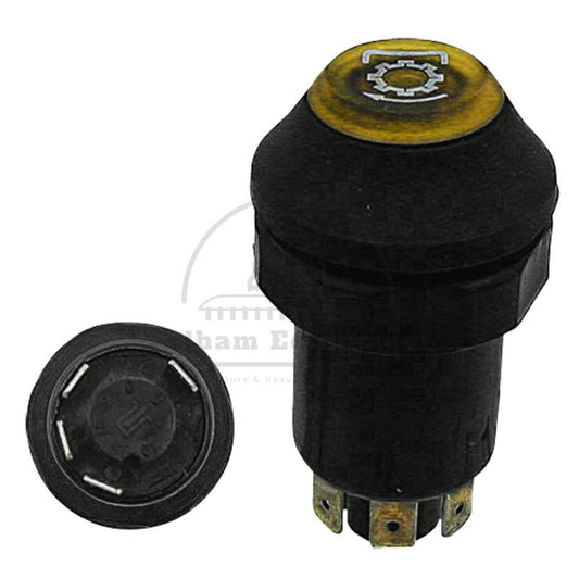11110290XX Yellow Push Button Switch 12/24V ?ÿ30mm 4 Blade Terminals