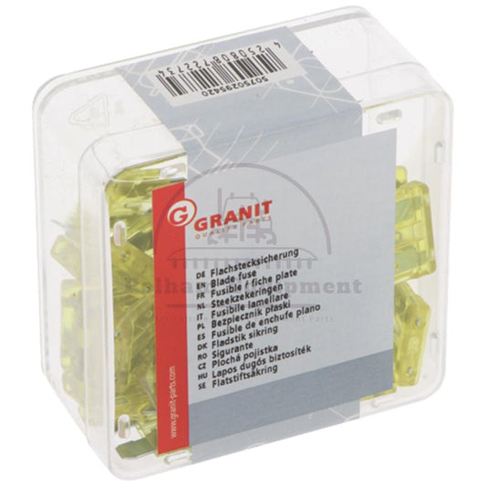 20A Yellow Blade Fuses 32V Max - Pack of 50, Part #VPE50