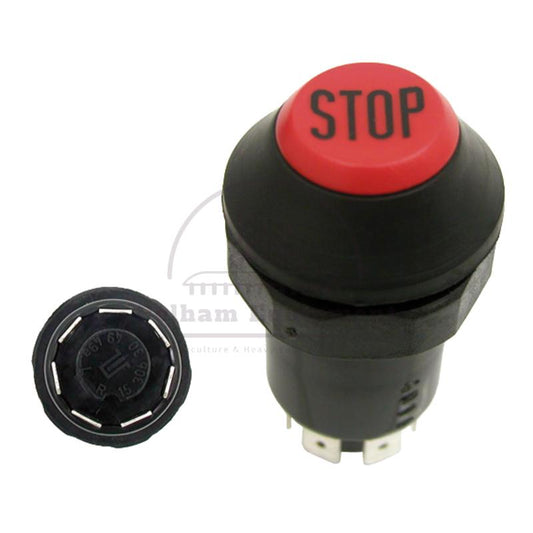 11100320XX Red Stop Button Switch 12/24V ?ÿ30mm 7 Terminals Dustproof