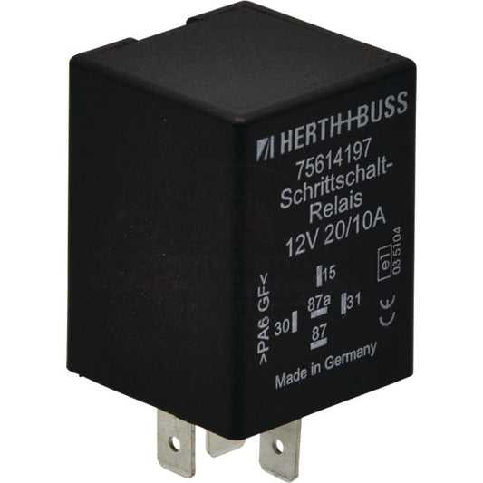 12V 20/10A 5-Pin Relay with Holder, Flat Plug 6.3mm, Part #12345