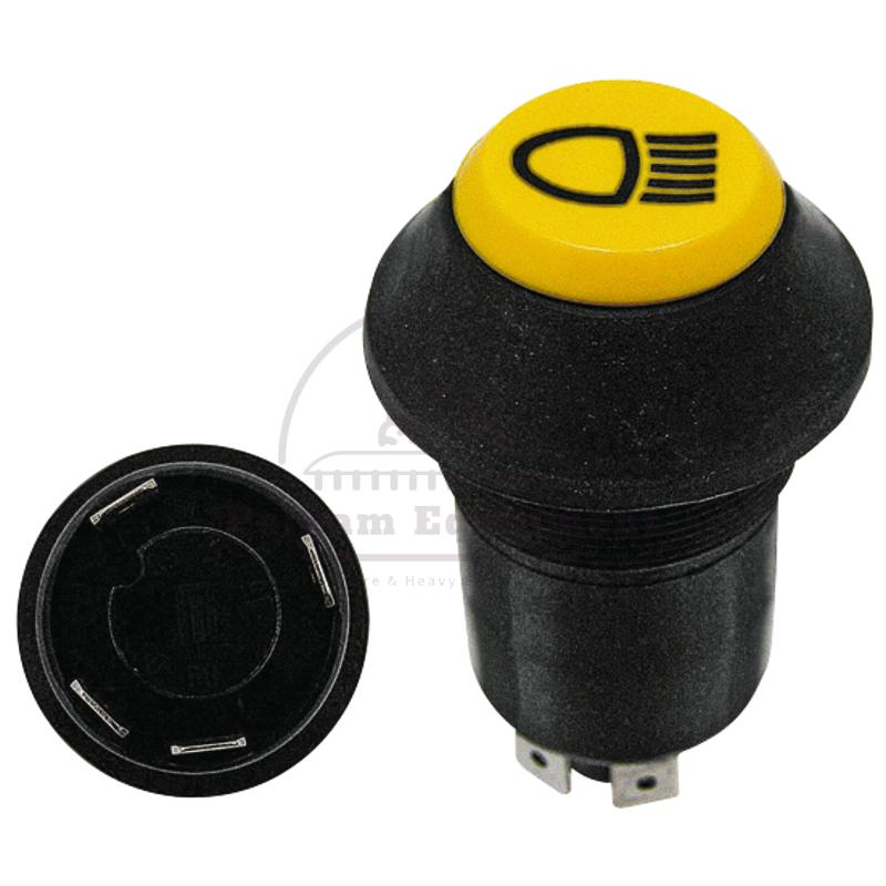 Yellow Push Button Switch 12/24V ?ÿ30mm 4 Blade Terminals 11126010XX