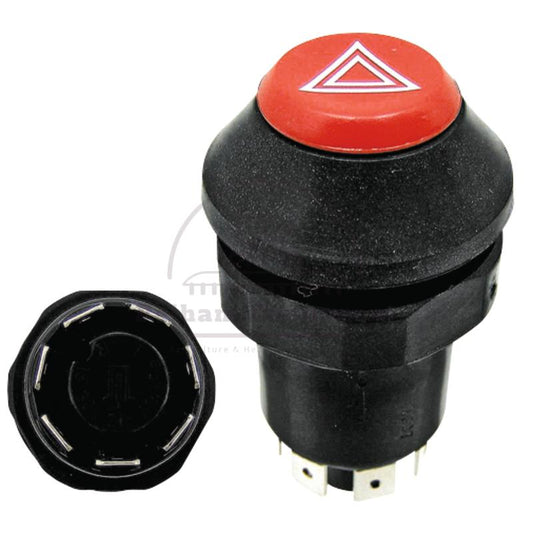 11100100XX Hazard Light Switch 12/24V Red Button ?ÿ30mm Dustproof
