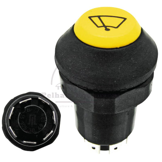 11160100XX Yellow Push Button Switch 12/24V ?ÿ30mm 7 Blade Terminals