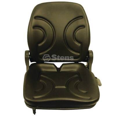 Adjustable Black Vinyl High Back Seat with Lumbar Support - 21.5" Height