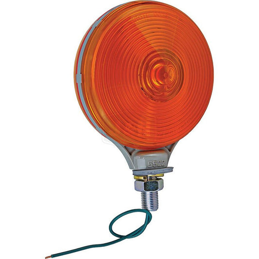 Amber Stop Tail Turn Light 4.25" Round 12V Pedestal Mount Incandescent