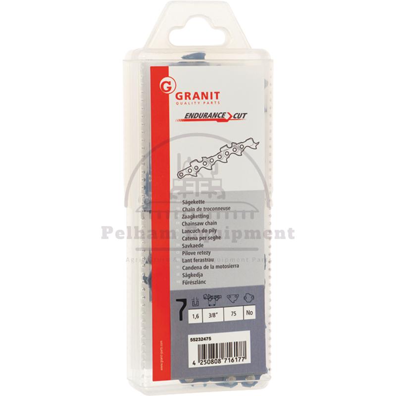 Endurance Cut 3/8" Saw Chain 75DL Full Chisel 1.6mm Drive Link