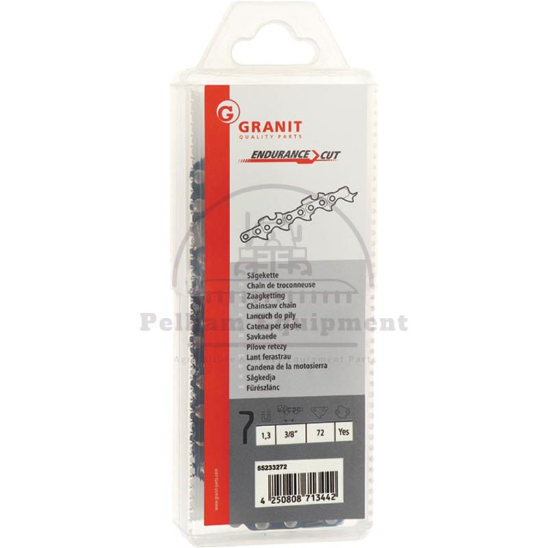 Endurance Cut 3/8" Saw Chain 72DL Half Chisel 1.3mm Safety Link
